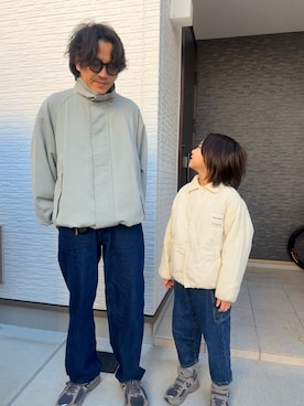 「アイテム（ブルゾン）」を使った、しんぱぱさん（メンズ・110cm）の秋コーディネート