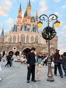 「アイテム（ブラック系）」を使った、しんぱぱさん（メンズ・110cm）の冬コーディネート