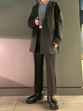 「Ellno Loset（エルノロゼット）のアイテム（スラックス）」を使った、Ka_15さん（メンズ・168cm）の秋コーディネート