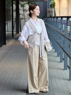 「IENA（イエナ）のアイテム（シャツ/ブラウス）」を使った、endoさん（レディース・162cm）の夏コーディネート