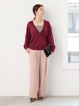 「IENA（イエナ）のアーチタックパンツ（その他パンツ、ピンク系）」を使った、endoさん（レディース・162cm）の夏コーディネート