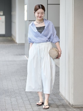「IENA（イエナ）のアイテム（パンツ）」を使った、endoさん（レディース・162cm）の夏コーディネート