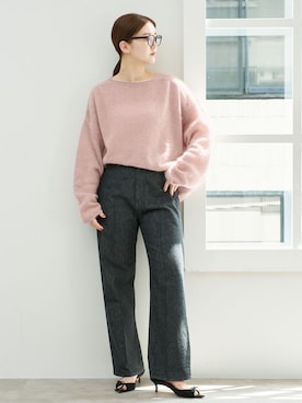 「IENA（イエナ）のクリースデニムパンツ（デニムパンツ、ブラック系）」を使った、endoさん（レディース・162cm）の夏コーディネート