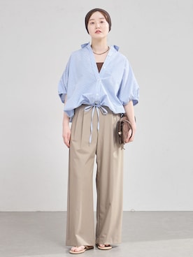 「IENA（イエナ）のアイテム（パンツ）」を使った、endoさん（レディース・162cm）の夏コーディネート