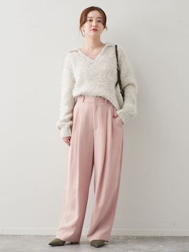 「IENA（イエナ）のアーチタックパンツ（その他パンツ、ピンク系）」を使った、endoさん（レディース・162cm）の秋コーディネート