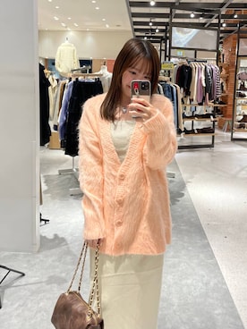 「アイテム（モカシン/デッキシューズ）」を使った、楓香さん（レディース・155cm）の秋コーディネート