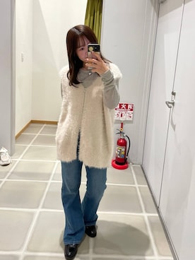 「LOWRYS FARM（ローリーズファーム）のアイテム（ベスト）」を使った、楓香さん（レディース・155cm）の秋コーディネート