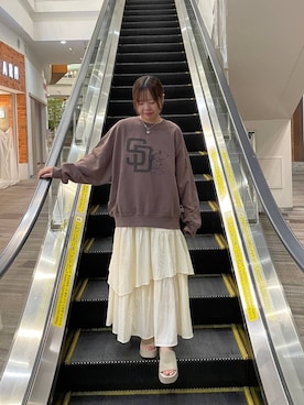 「アイテム（スウェット）」を使った、楓香さん（レディース・155cm・20代）の夏コーディネート