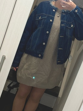 「Honeys（ハニーズ）のアイテム（デニムジャケット）」を使った、みきさん（レディース・157cm）の秋コーディネート