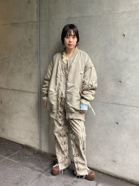 「MAISON SPECIAL（メゾンスペシャル）のアイテム（MA-1）」を使った、MAISON SPECIALさん（レディース・161cm）の夏コーディネート