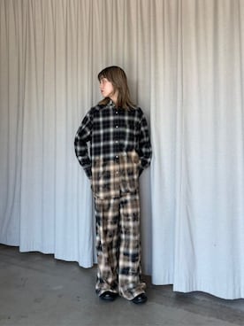 「セットアップコーデ」｜「アイテム（スリッポン）」を使った、MAISON SPECIALさん（レディース・168cm）の冬コーディネート