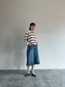 メゾンスペシャル　マルチボーダーポロシャツ Multi Border Polo Shirt/マルチボーダーポロシャツ【MAISON