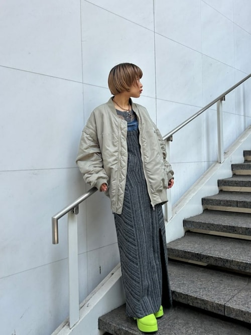 MAISON SPECIAL メゾンスペシャル デニムツイードコンビワンピース Denim Tweed Combination Maxidresses/デニムツイードコンビ