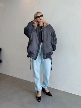 「MAISON SPECIAL（メゾンスペシャル）のアイテム（MA-1）」を使った、MAISON SPECIALさん（レディース・162cm）の秋コーディネート
