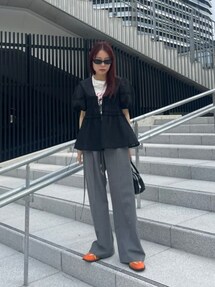 未使用級✨️Maison Special シアージャガード2WAYパフトップ　黒 MAISON SPECIAL（メゾンスペシャル）の「Sheer Jacquard 2way