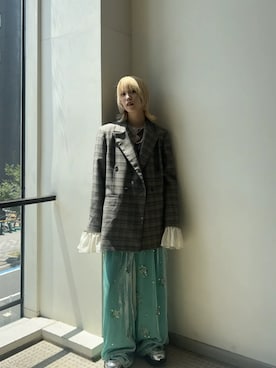 「アイテム（ニットキャップ/ビーニー）」を使った、MAISON SPECIALさん（レディース・156cm）の夏コーディネート