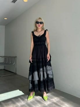 MAISON SPECIAL マルチドッキングレースワンピース Multi Fabric Docking Lace Dress/マルチドッキングレース