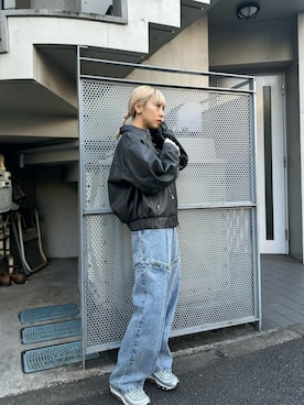ウォッシュドヴィーガンレザーブルゾン　メゾンスペシャル Washed Vegan Leather Blouson/ウォッシュドヴィーガンレザー