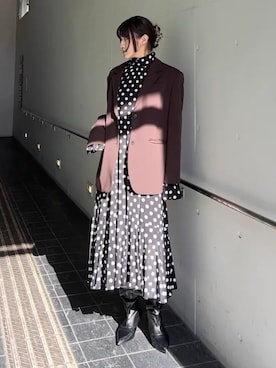 「MAISON SPECIAL（メゾンスペシャル）のColor Single Jacket/カラーシングルジャケット（テーラードジャケット、ブラウン系）」を使った、MAISON SPECIALさん（メンズ・168cm）の春コーディネート