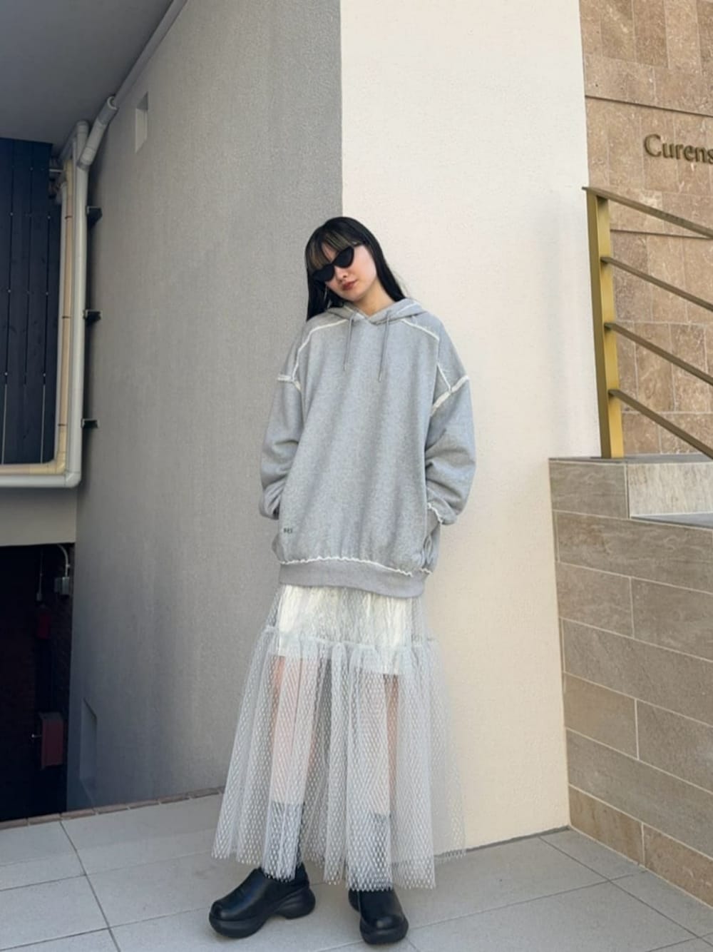 Metallic Hard Tulle Skirt/メタリックハードチュールスカート【MAISON