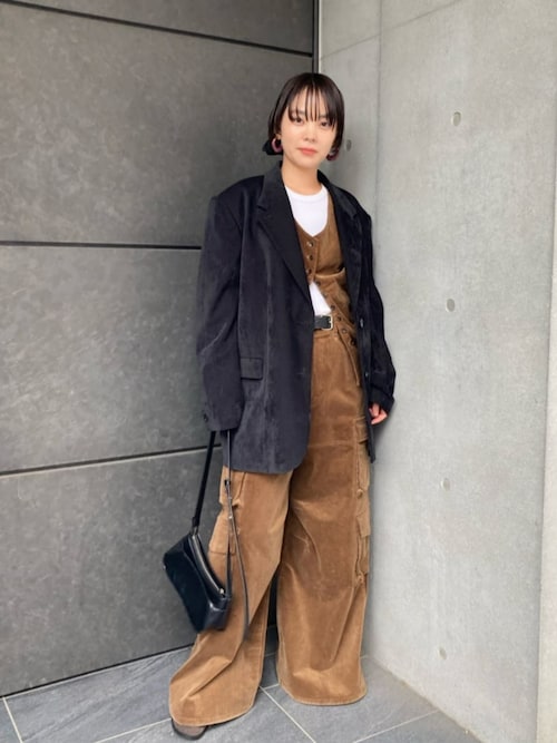 Corduroy Asymmetry Vest/コーデュロイアシンメトリーベスト