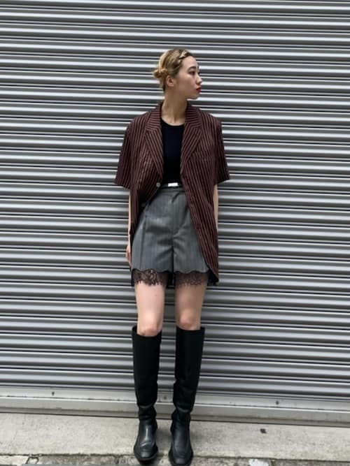 Silky Stripe Half Sleeve Jacket/シルキーストライプハーフ