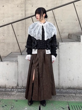 「MAISON SPECIAL（メゾンスペシャル）の【26WINTER PRE-ORDER】Bolero Set Lace Cardigan/ボレロセットレースカーディガン（カーディガン/ボレロ、ホワイト系）」を使った、MAISON SPECIALさん（レディース・158cm）の秋コーディネート