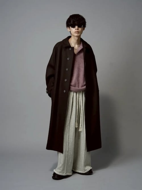 UNISEX》Super170s Prime-Over Melton Balmachan Coat/プライム