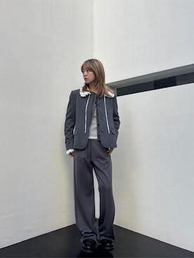 「MAISON SPECIAL（メゾンスペシャル）のアイテム（ノーカラージャケット）」を使った、MAISON SPECIALさん（レディース・168cm）の冬コーディネート