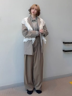 「MAISON SPECIAL（メゾンスペシャル）の【2026SPRING PRE-ORDER】Rhinestone Overshirt/ラインストーンオーバーシャツ（シャツ/ブラウス、イエロー系）」を使った、MAISON SPECIALさん（メンズ・168cm）の春コーディネート