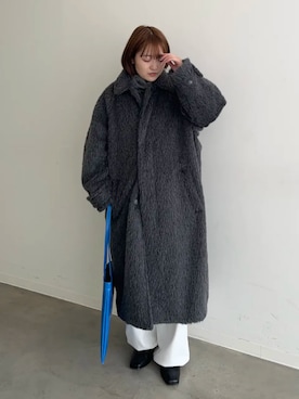 「MAISON SPECIAL（メゾンスペシャル）の【26WINTER PRE-ORDER】Drop Frill Sweatpants/ドロップフリルスウェットパンツ（スウェットパンツ、ホワイト系）」を使った、MAISON SPECIALさん（レディース・158cm）の秋コーディネート