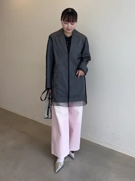 「MAISON SPECIAL（メゾンスペシャル）の【2026SPRING PRE-ORDER】Jacket Mini Dress/ジャケットミニワンピ（ワンピース、グレー系）」を使った、MAISON SPECIALさん（メンズ・168cm）の春コーディネート