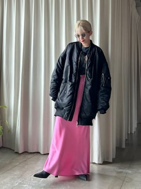 「MAISON SPECIAL（メゾンスペシャル）のアイテム（MA-1）」を使った、MAISON SPECIALさん（レディース・162cm）の夏コーディネート