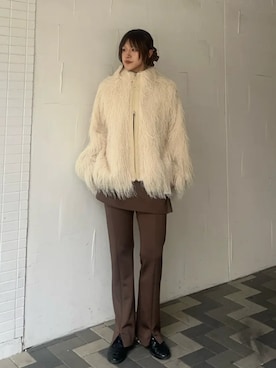 「MAISON SPECIAL（メゾンスペシャル）の【2026Autumn PRE-ORDER】Feather High-Neck Blouson/フェザーハイネックブルゾン（ブルゾン、ホワイト系）」を使った、MAISON SPECIALさん（レディース・155cm）の夏コーディネート