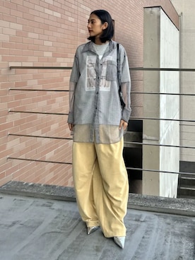 「MAISON SPECIAL（メゾンスペシャル）の【2026SUMMER PRE-ORDER】SOME KINDA MOOD T-Shirt/SOME KINDA MOOD TEE（Tシャツ/カットソー、グレー系）」を使った、MAISON SPECIALさん（メンズ・168cm）の春コーディネート