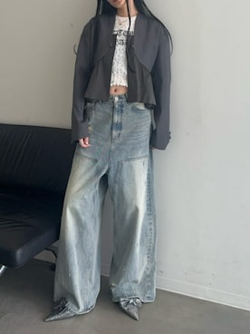 「MAISON SPECIAL（メゾンスペシャル）のアイテム（ノーカラージャケット）」を使った、MAISON SPECIALさん（レディース・170cm）の夏コーディネート