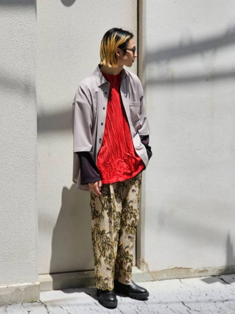 maison special アロハカットジャガードワンタックワイドパンツ maison special アロハカットジャガードワンタックワイドパンツ