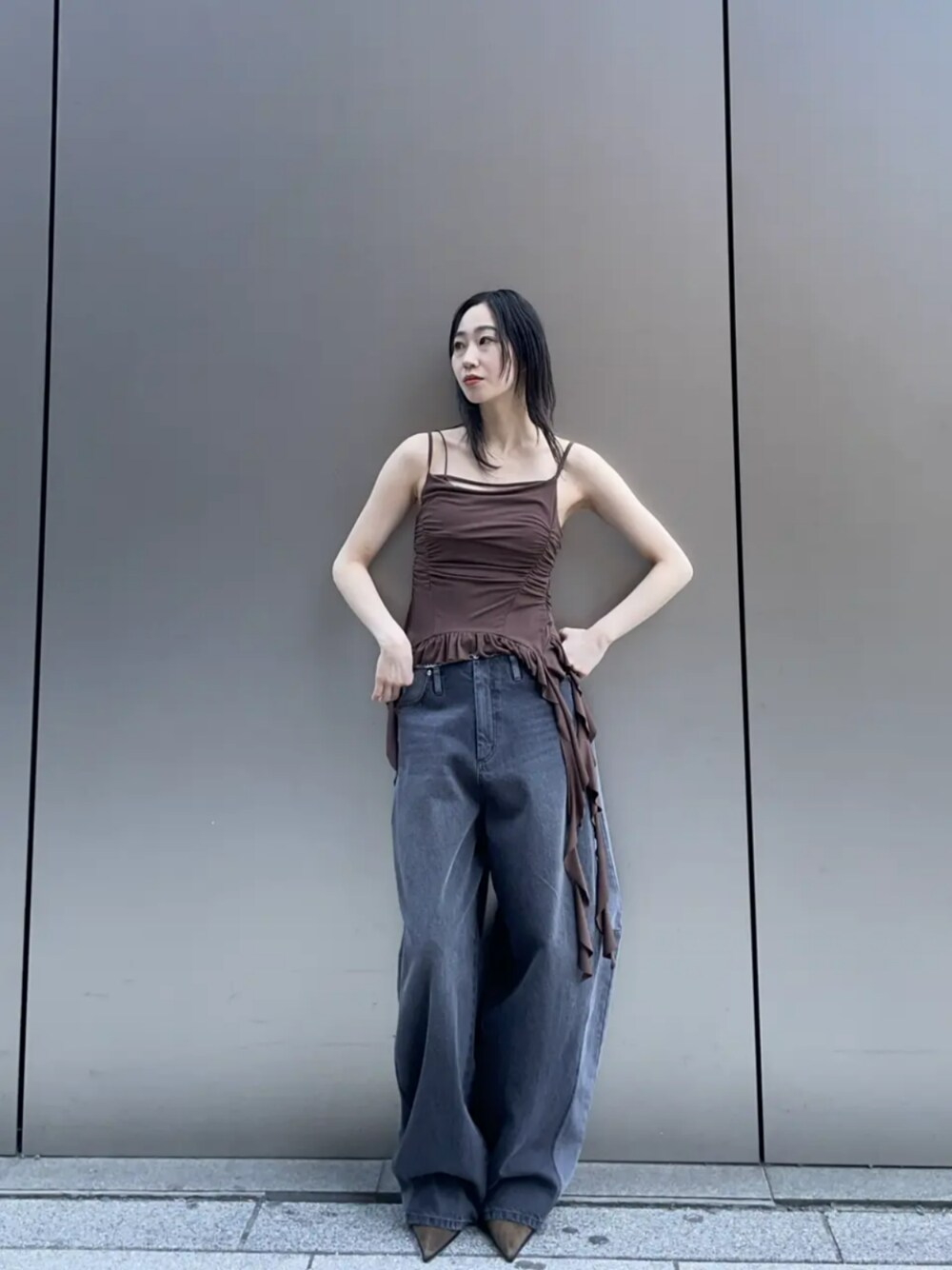 レディース 【MAISON SPECIAL】ラッフルシャーリングキャミソール