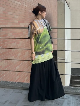 「MAISON SPECIAL（メゾンスペシャル）の【2026SUMMER PRE-ORDER】Irregular shape bangle/変形ボリュームバングル（バングル/リストバンド、ゴールド系）」を使った、MAISON SPECIALさん（メンズ・168cm）の春コーディネート