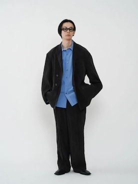 「MAISON SPECIAL（メゾンスペシャル）の《UNISEX》High Count Cotton Prime-Over Long Sleeve Shirt/ハイカウントコットンプライムオーバーロングスリーブシャツ【MAISON SPECIAL/メゾンスペシャル】（シャツ/ブラウス、ブルー系）」を使った、MAISON SPECIALさん（レディース・155cm）の夏コーディネート