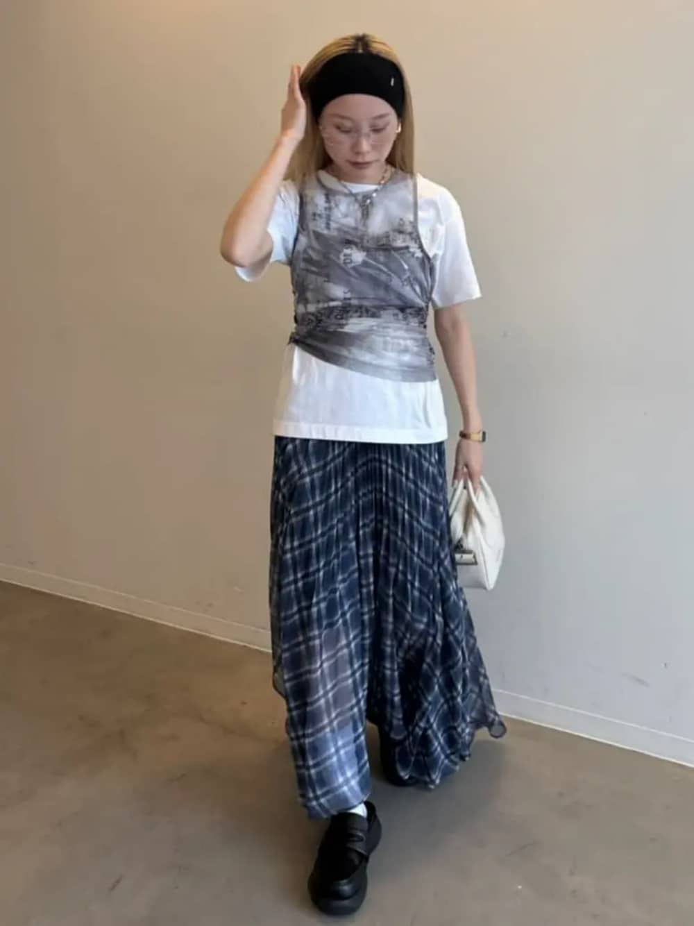 Tulip Gather Mesh Tank Top/チューリップギャザーメッシュタンク