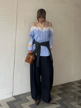 「アイテム（ハンドバッグ、イエロー系）」を使った、MAISON SPECIALさん（レディース・171cm）の秋コーディネート