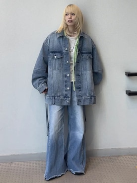 「MAISON SPECIAL（メゾンスペシャル）のSide Long Zip Denim/サイドロングジップデニム【MAISON SPECIAL/メゾンスペシャル】（デニムパンツ、ブルー系）」を使った、MAISON SPECIALさん（メンズ・168cm）の春コーディネート