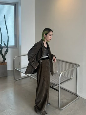 「アイテム（テーラードジャケット、グリーン系）」を使った、MAISON SPECIALさん（レディース・156cm）の夏コーディネート