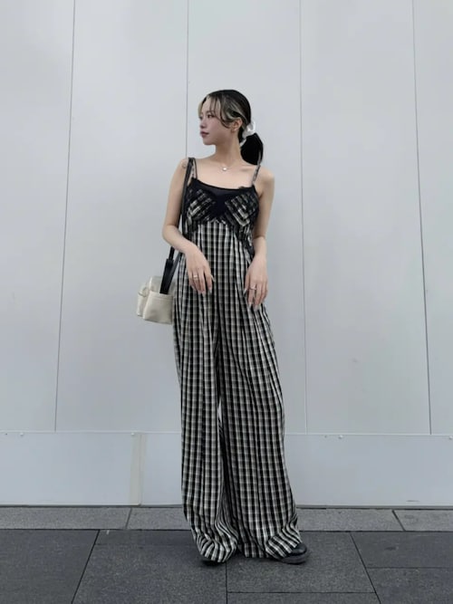 Plaid Lace Camisole All-In-One/チェックレースキャミ