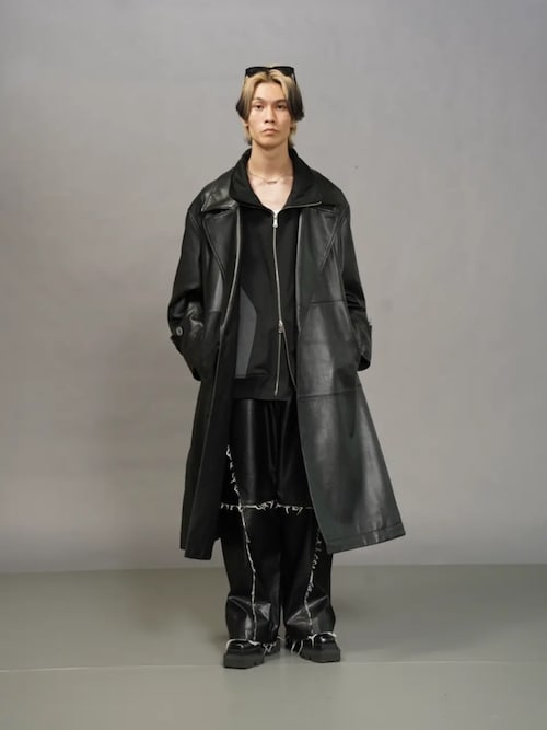 合馬公式アカウント1 専用　メゾンスペシャル　リメイクオーバーコートブラックダイ UNISEX》Wool Mixed Prime-Over Track Jacket/ウールミックス