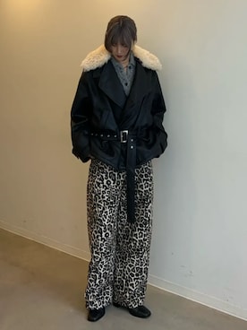 「MAISON SPECIAL（メゾンスペシャル）の【24AUTUMN PRE-ORDER】Logo Square Short Boots/ロゴスクエアショートブーツ【MAISON SPECIAL/メゾンスペシャル】（ブーツ、ブラック系）」を使った、MAISON SPECIALさん（レディース・158cm）の秋コーディネート