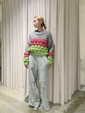 「MAISON SPECIAL（メゾンスペシャル）のSlash Cut Sweat Pants/スラッシュカットスウェットパンツ【MAISON SPECIAL/メゾンスペシャル】（スウェットパンツ）」を使った、MAISON SPECIALさん（レディース・173cm）の秋コーディネート