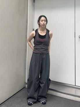 タンクトップ ノースリーブ 2way See-through Combination Tank Top/2WAYシースルーコンビタンクトップ「MAIS MAISON SPECIAL（メゾンスペシャル）の「2way See-through