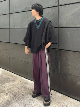 「MAISON SPECIAL（メゾンスペシャル）のアイテム（サンダル）」を使った、MAISON SPECIALさん（メンズ・180cm）の夏コーディネート